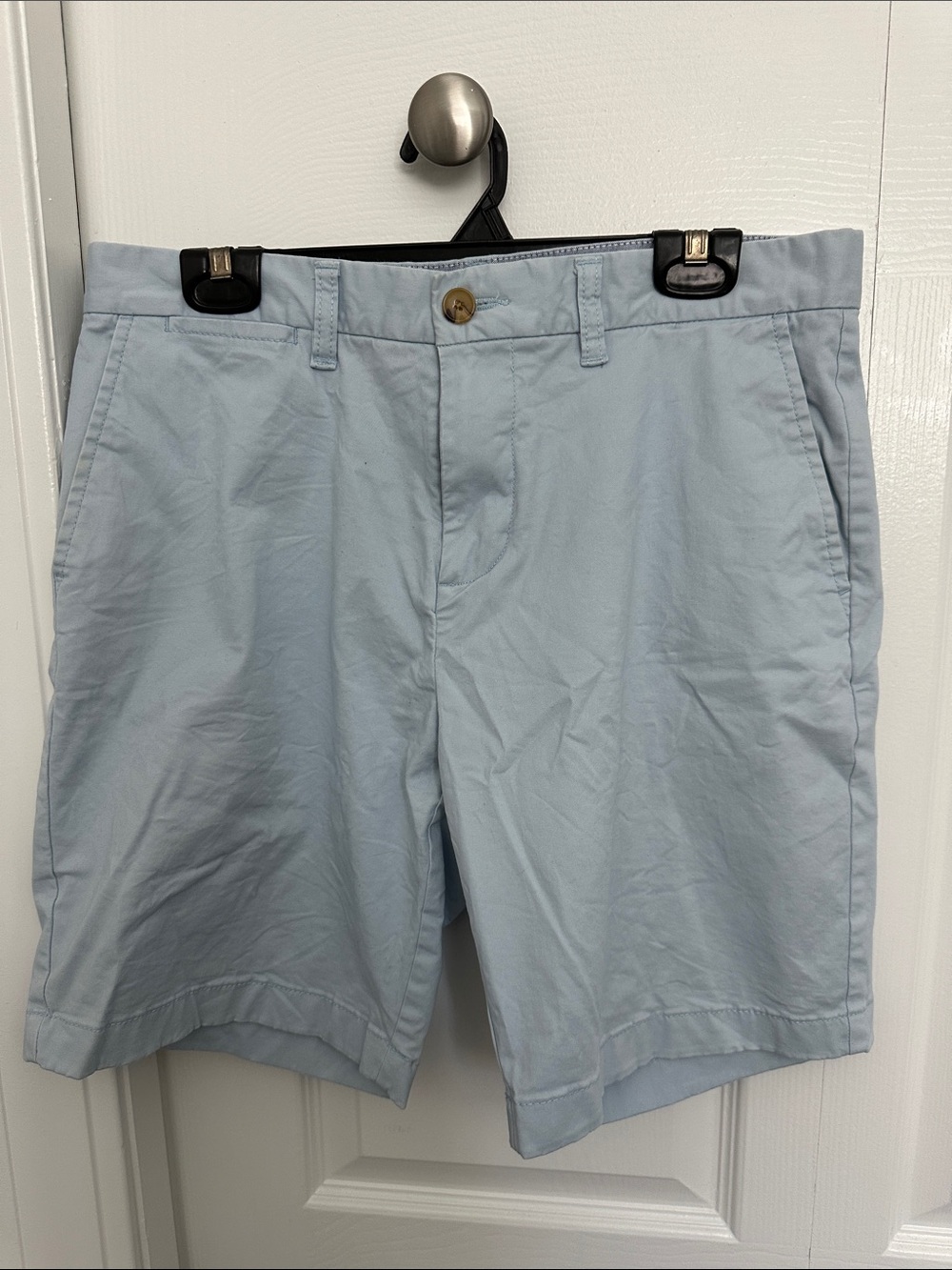 Tommy Hilfiger Light Blue Flat-Front Shorts
